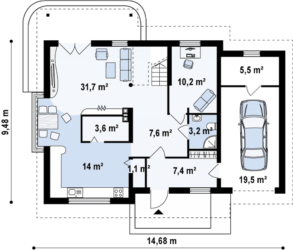 Первый этаж 103,8 м²