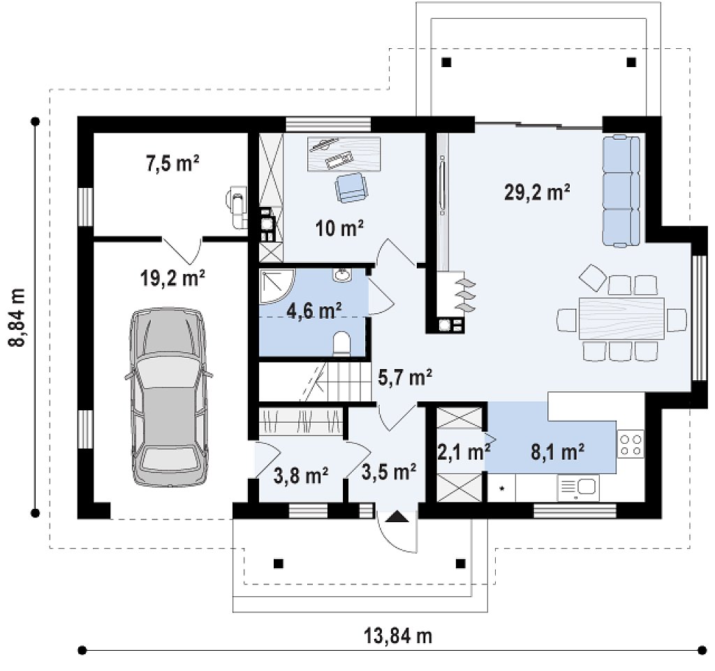 Первый этаж 93,7 м²