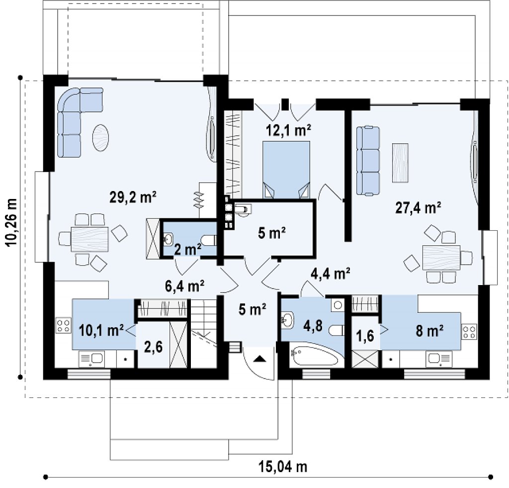 Первый этаж 96,3 м²