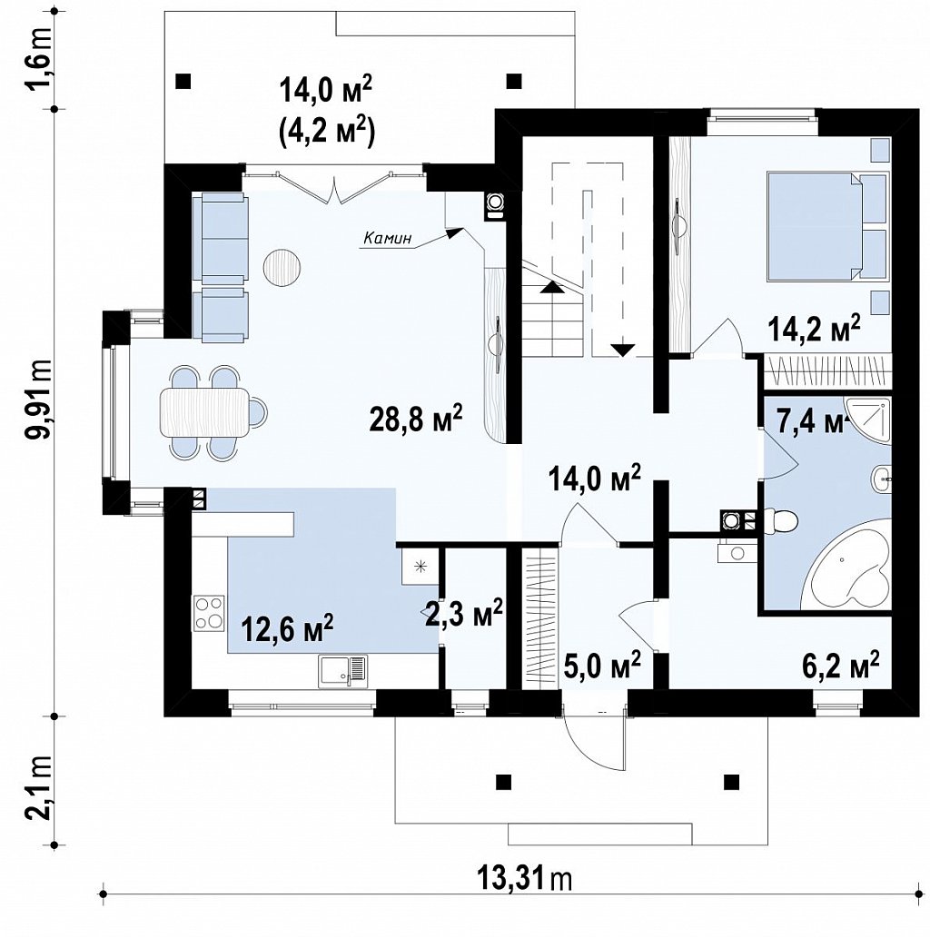 Первый этаж 95,2 м²