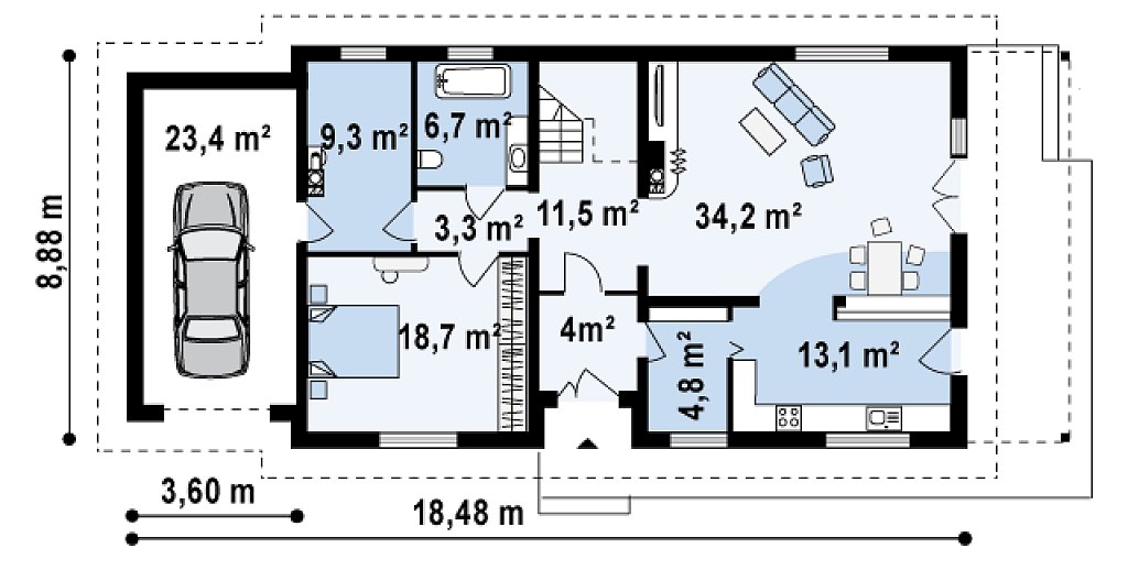 Первый этаж 129,0 м²