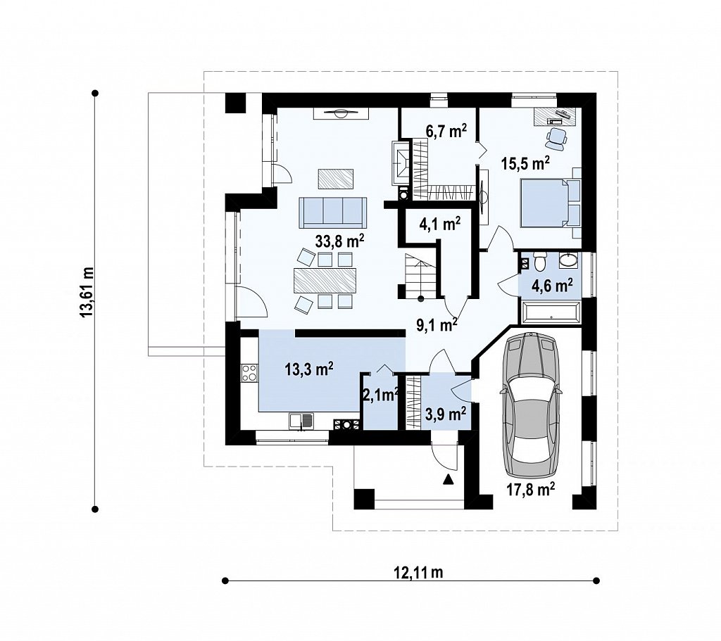 Первый этаж 113,0 м²