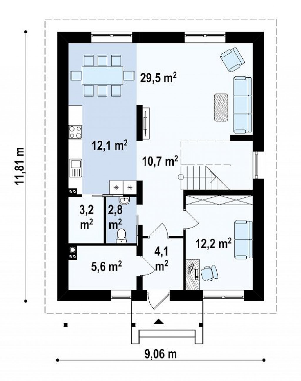 Первый этаж 80,2 м²