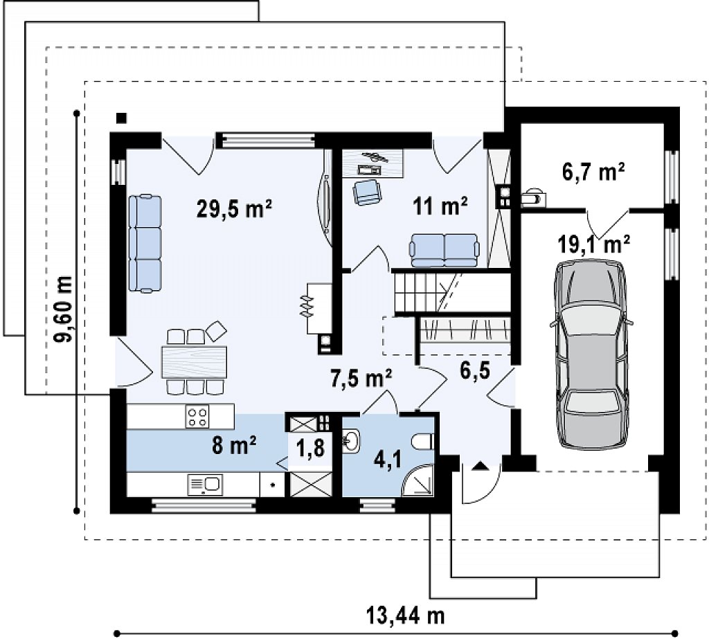 Первый этаж 94,2 м²