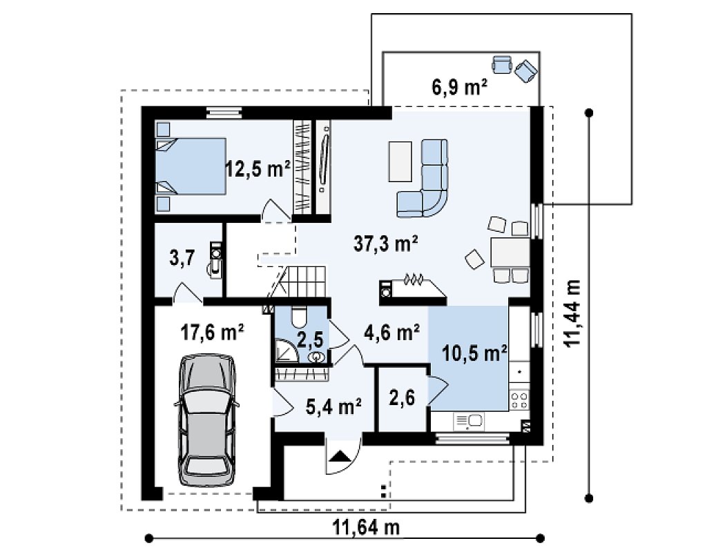 Первый этаж 103,6 м²