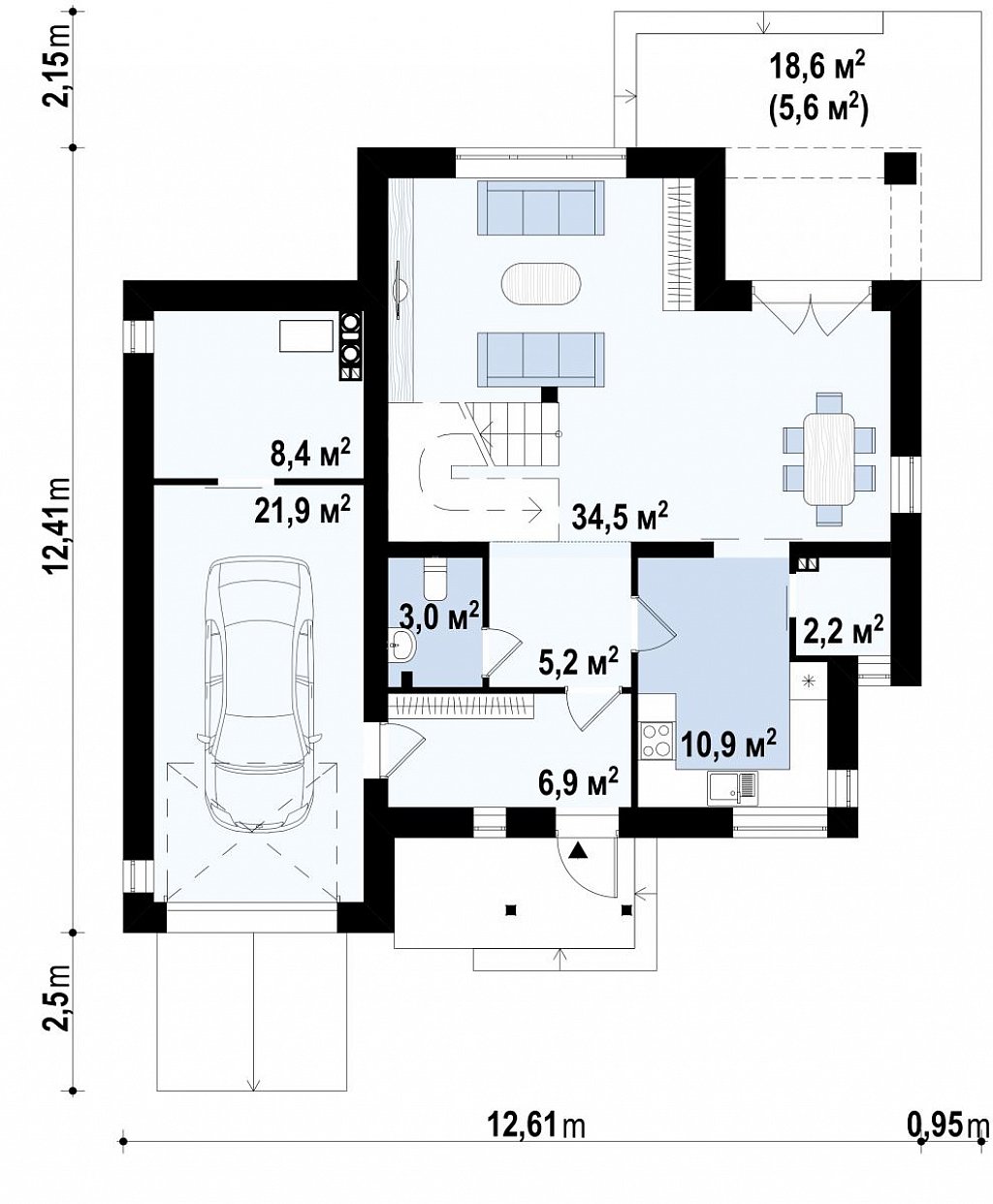 Первый этаж 98,9 м²