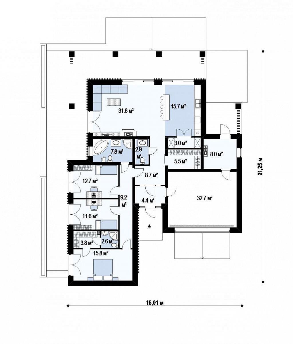 Первый этаж 184,0 м²