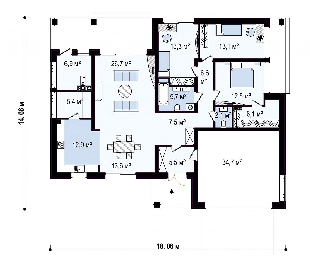 Первый этаж 180,2 м²