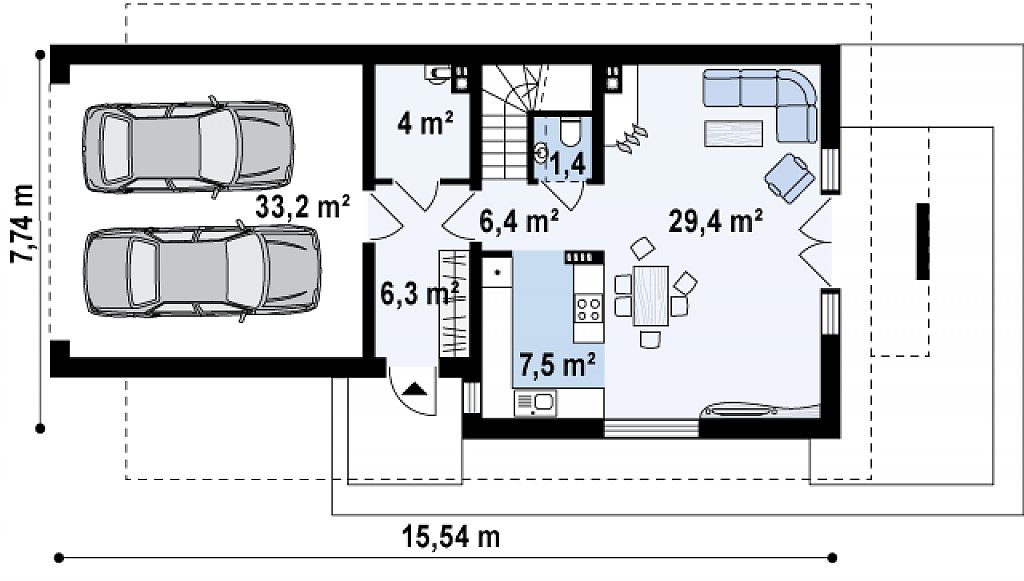 Первый этаж 88,2 м²