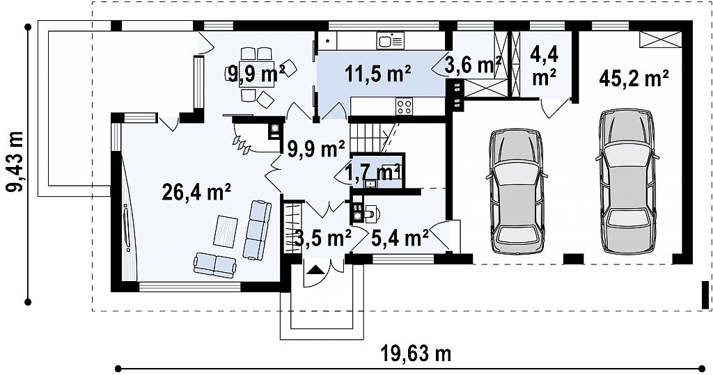 Первый этаж 122,9 м²