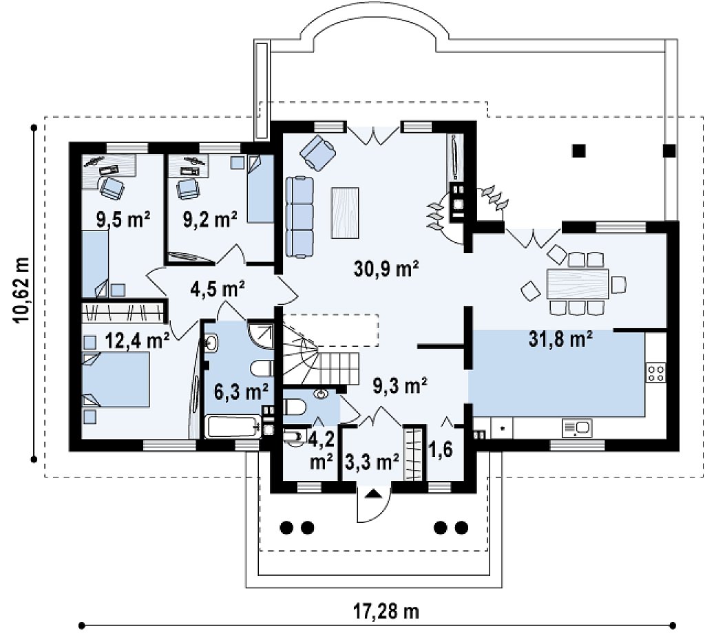 Первый этаж 123,1 м²