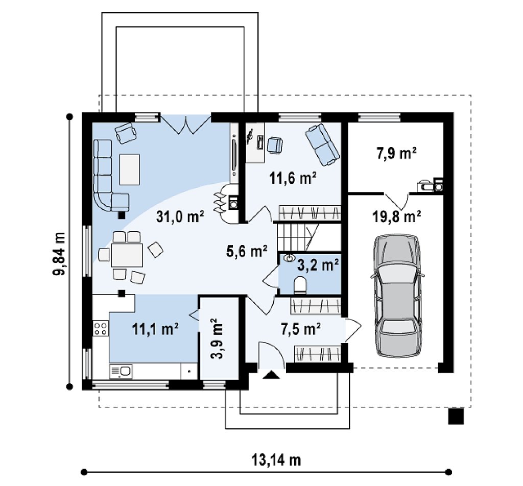 Первый этаж 101,6 м²