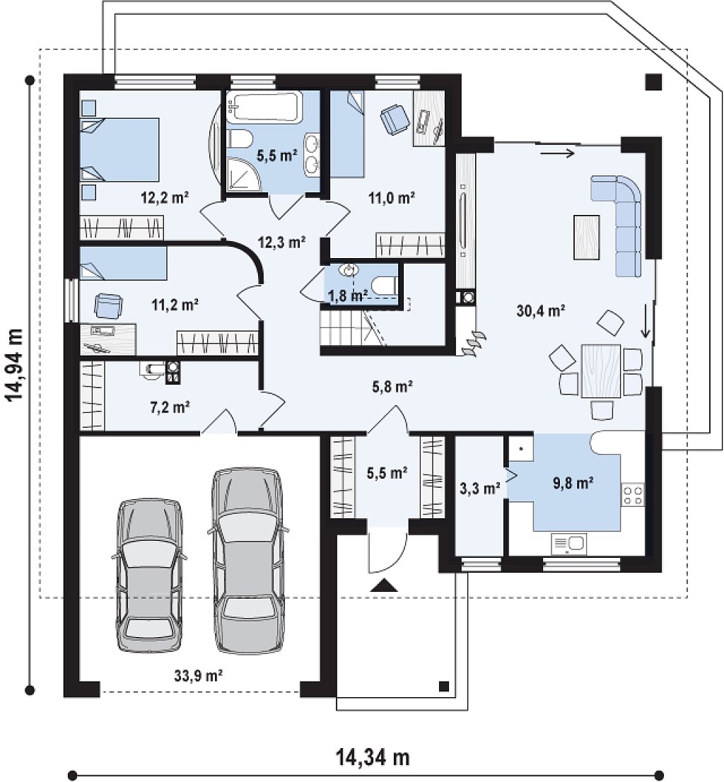 Первый этаж 149,9 м²