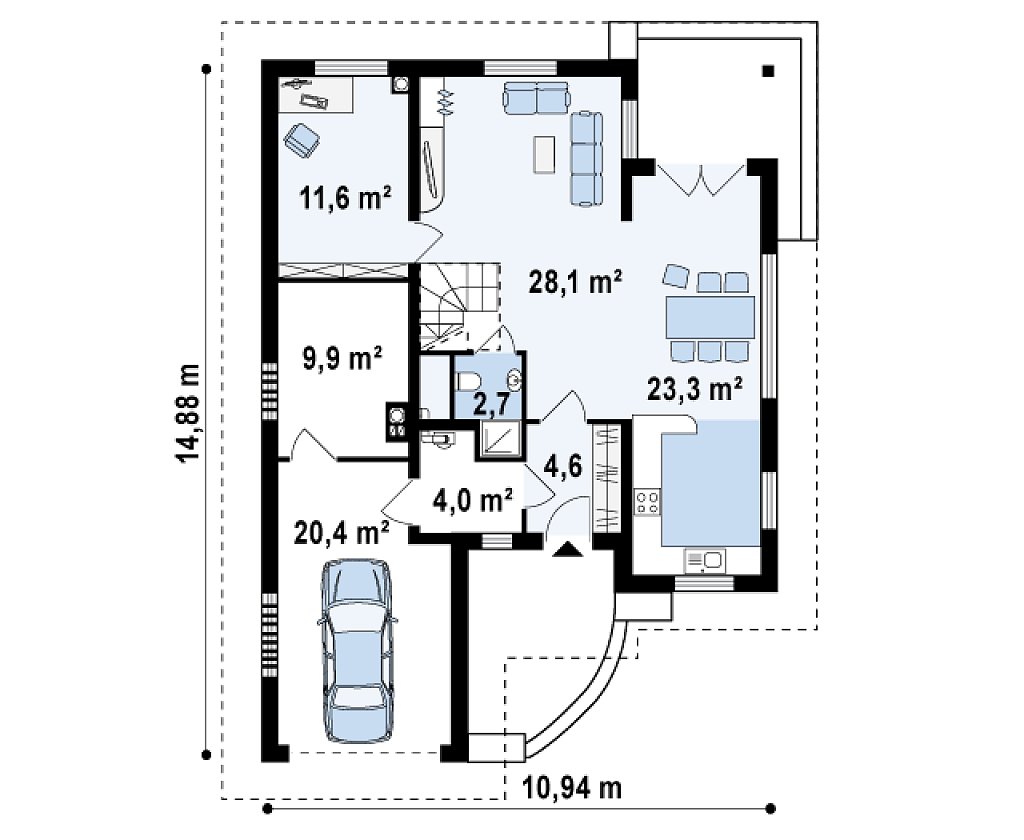 Первый этаж 104,7 м²