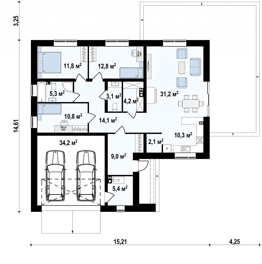 Первый этаж 171,9 м²