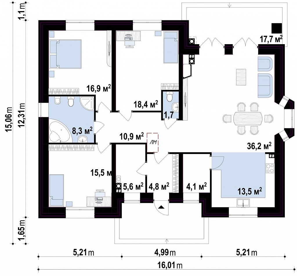 Первый этаж 141,4 м²