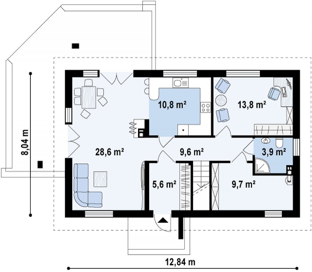 Первый этаж 81,9 м²