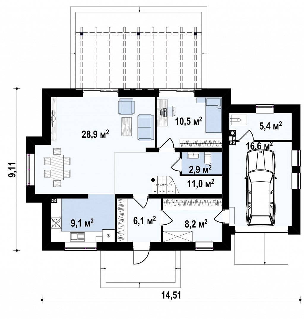 Первый этаж 106,9 м²