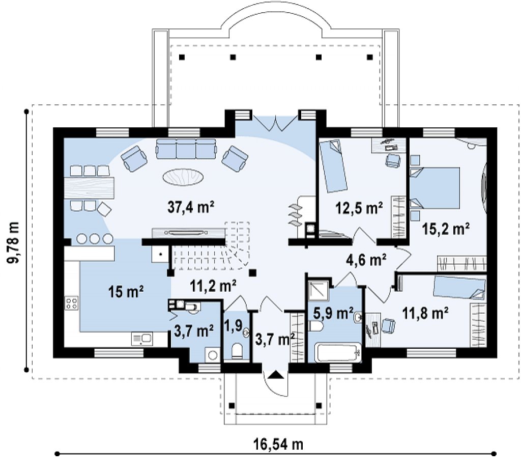 Первый этаж 122,9 м²
