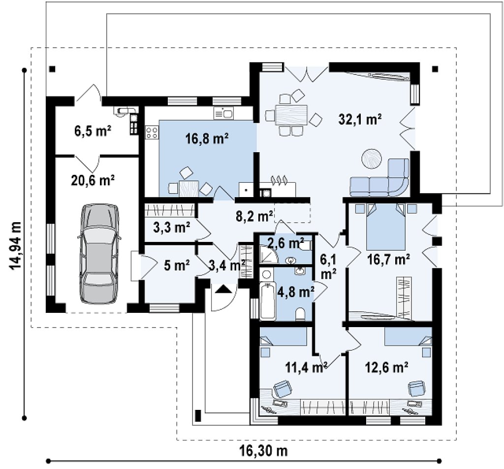 Первый этаж 151,2 м²
