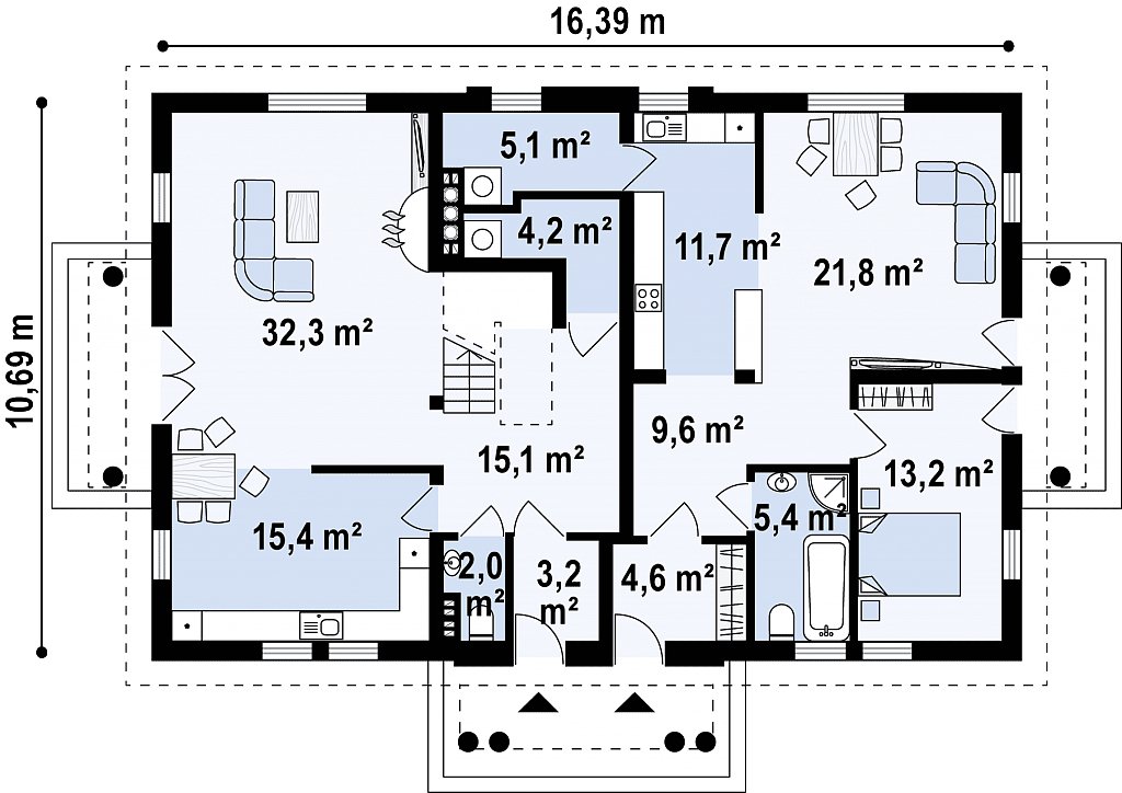 Первый этаж 143,7 м²