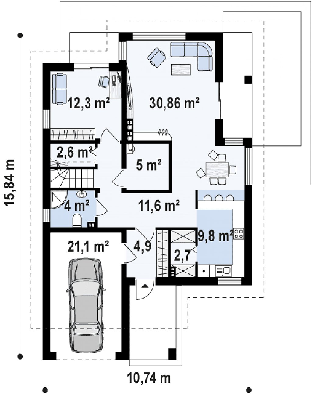Первый этаж 104,9 м²