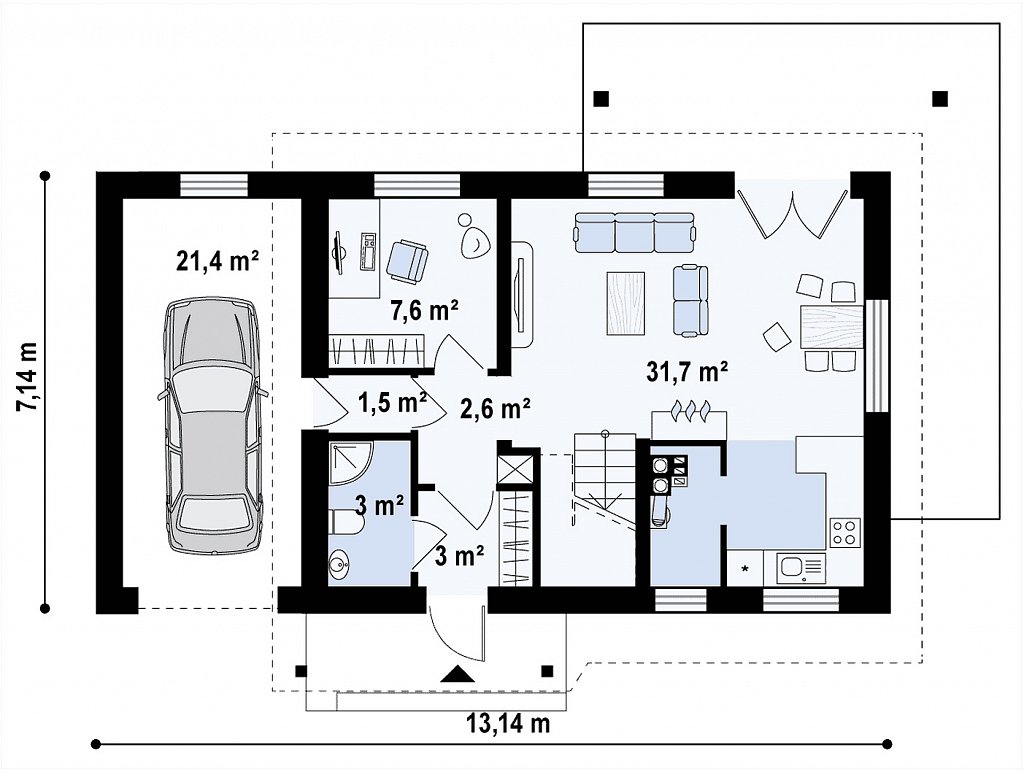 Первый этаж 73,3 м²