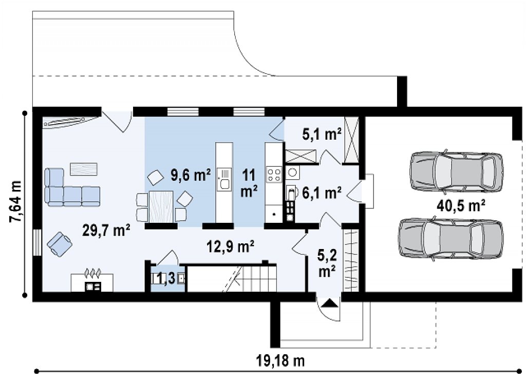 Первый этаж 121,5 м²
