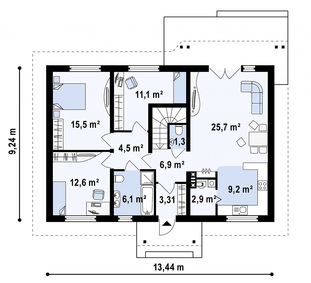 Первый этаж 100,1 м²