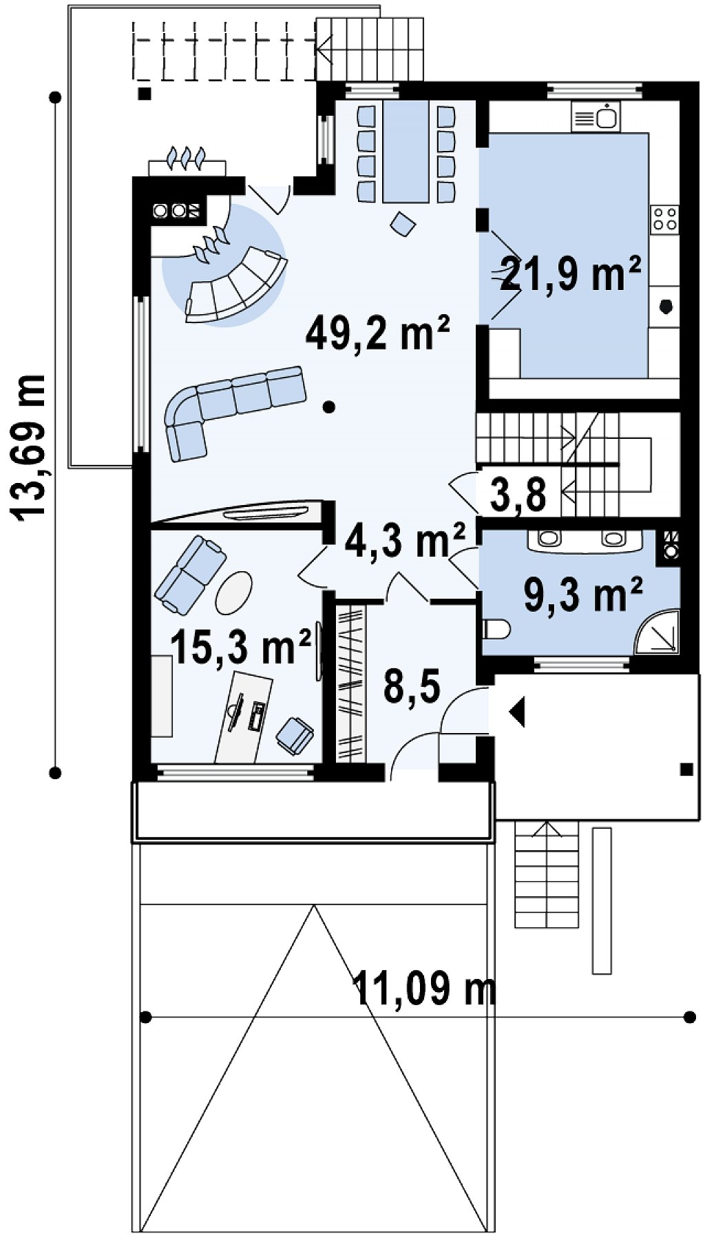 Первый этаж 108,5 м²