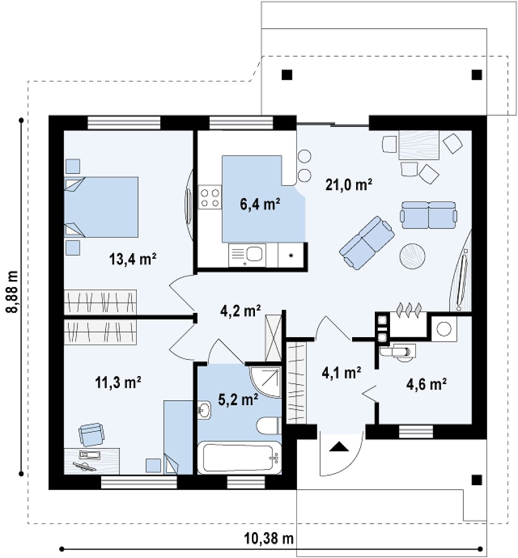Первый этаж 70,2 м²