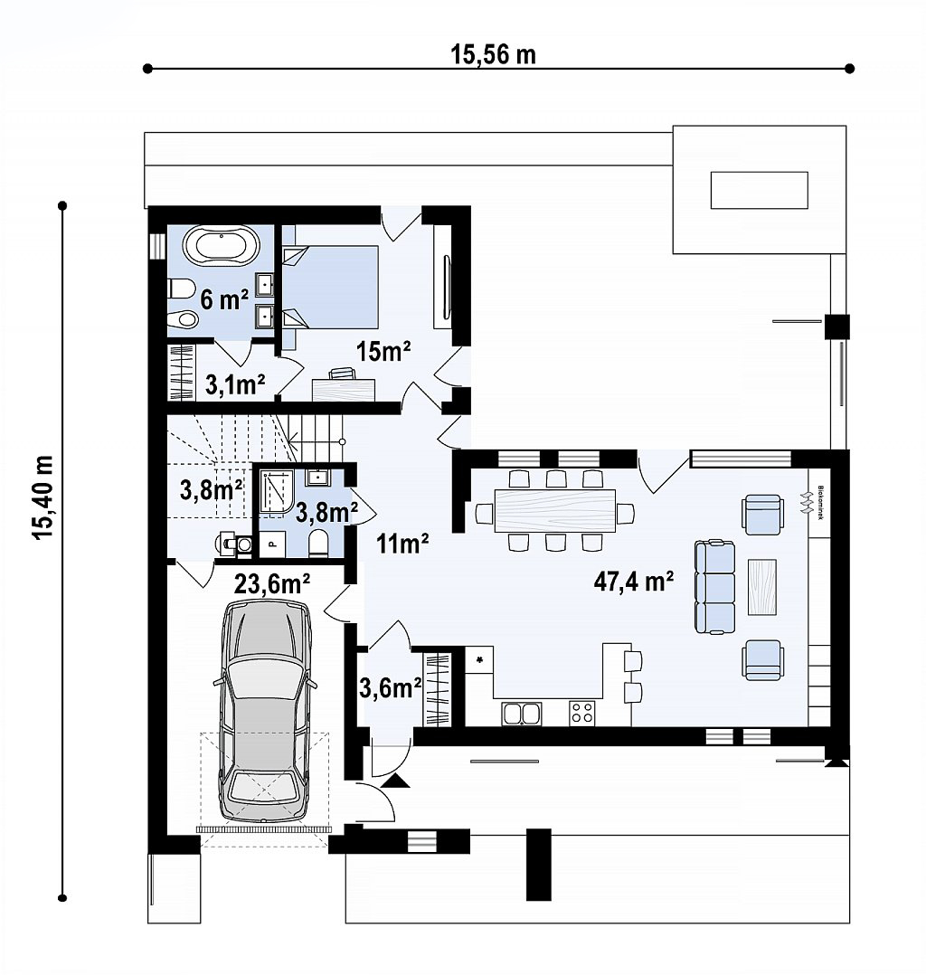 Первый этаж 121,5 м²