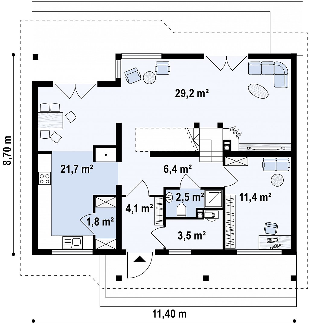Первый этаж 80,6 м²