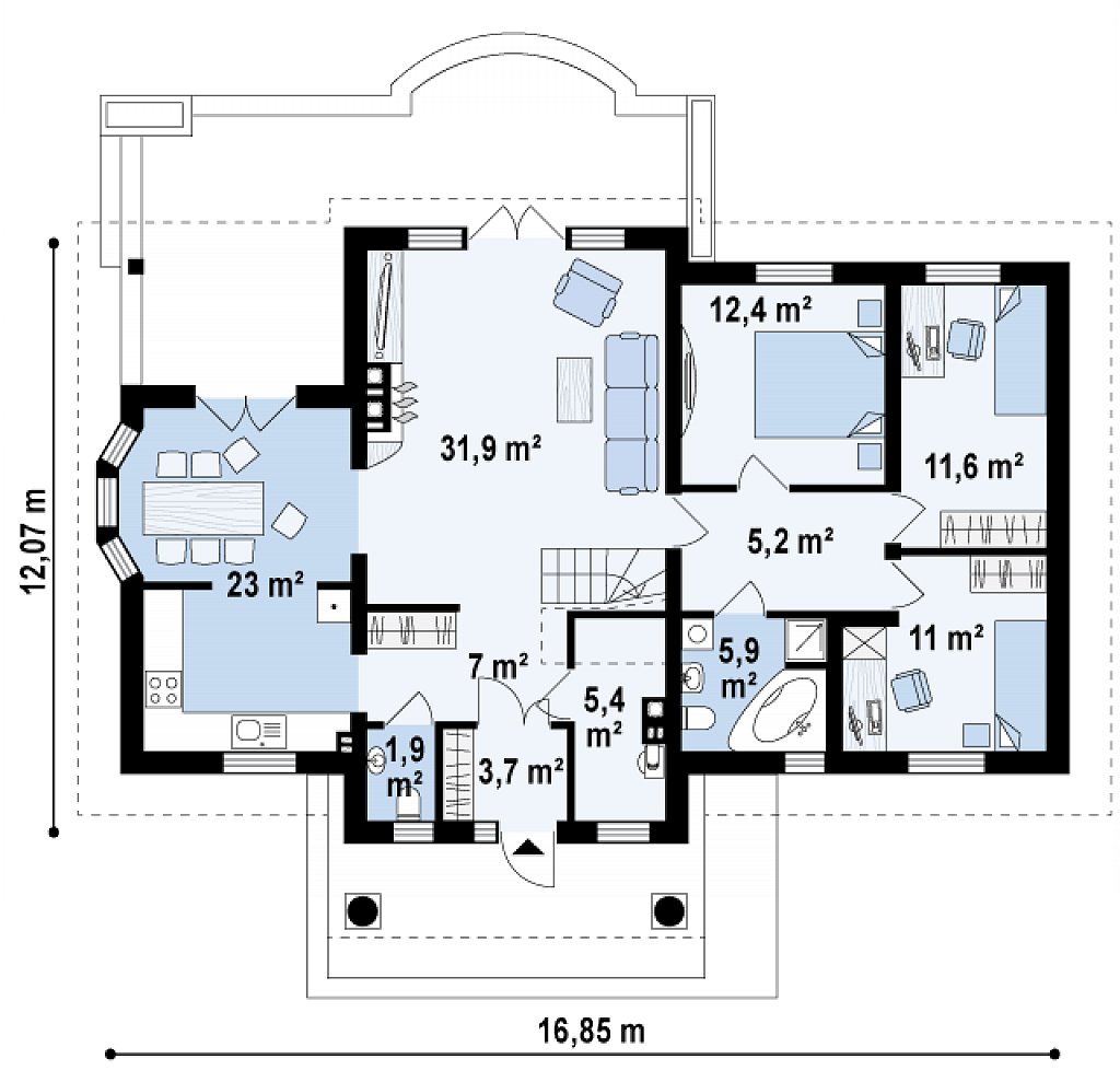 Первый этаж 119,1 м²