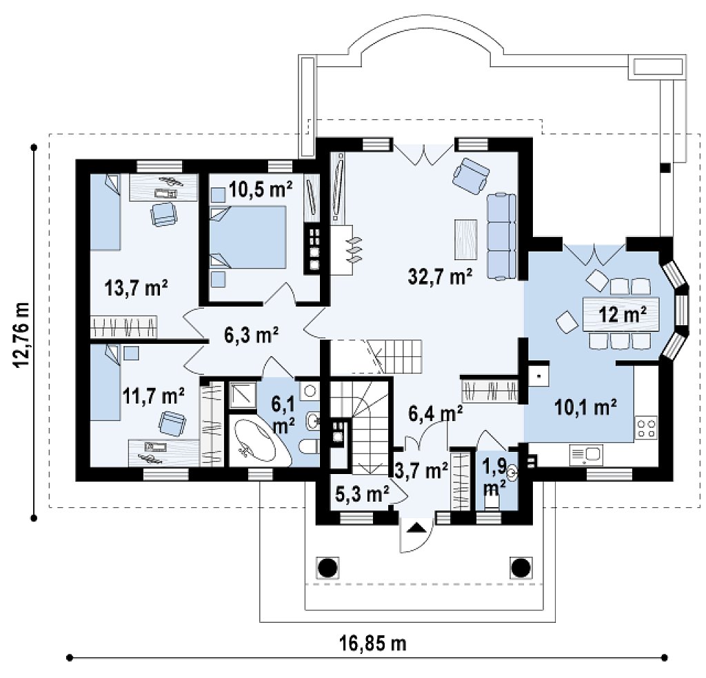 Первый этаж 120,5 м²
