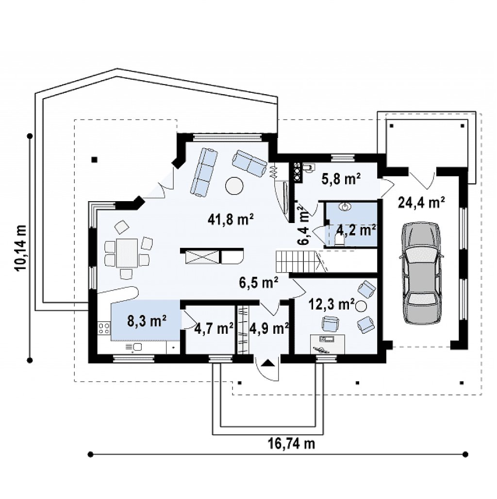 Первый этаж 121,3 м²