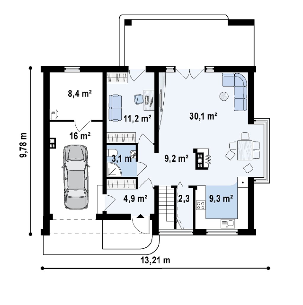 Первый этаж 94,6 м²