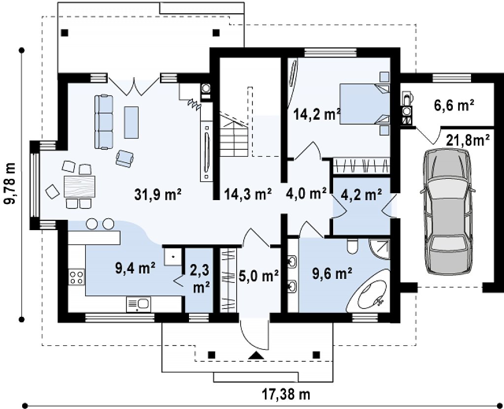 Первый этаж 123,4 м²
