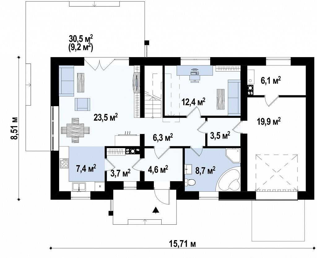 Первый этаж 113,7 м²