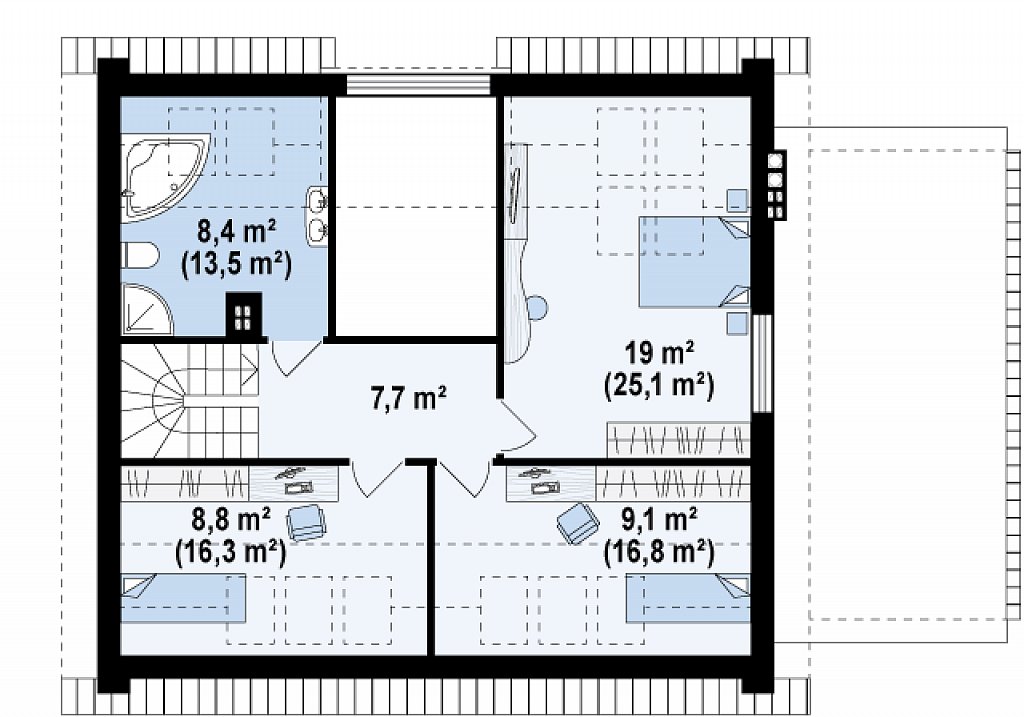 Второй этаж 79,5 м²