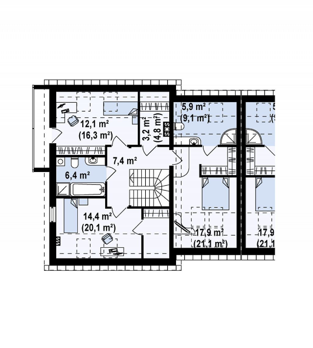 Второй этаж 85,2 м²