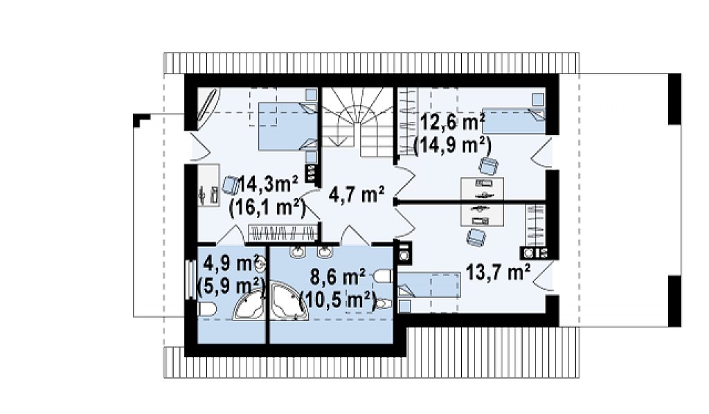 Второй этаж 65,7 м²
