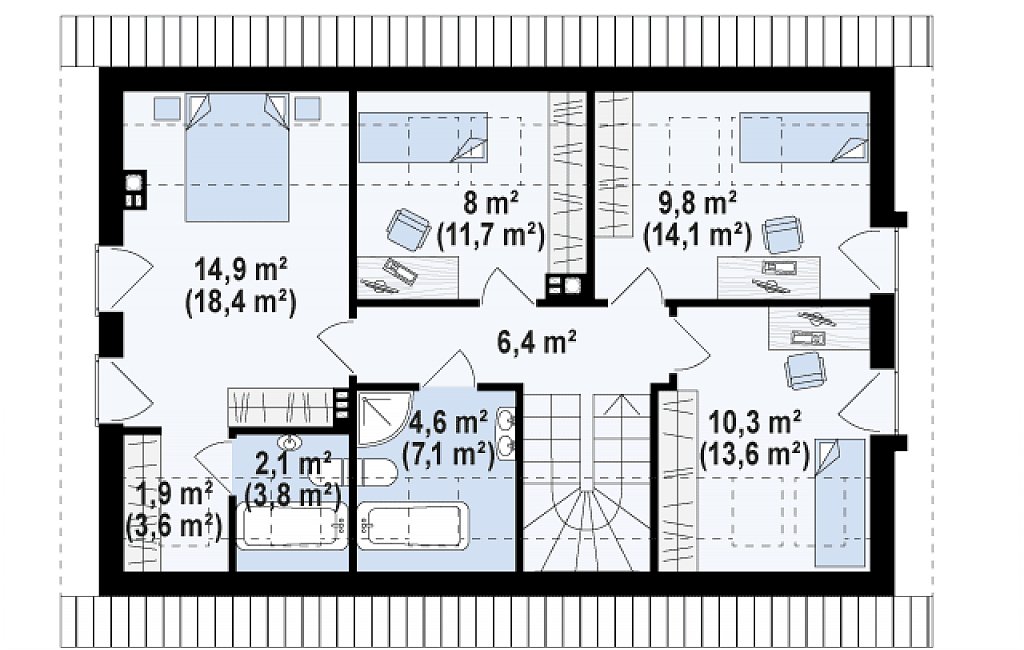 Второй этаж 78,1 м²