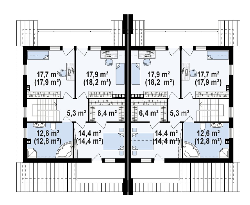 Второй этаж 75,1 м²