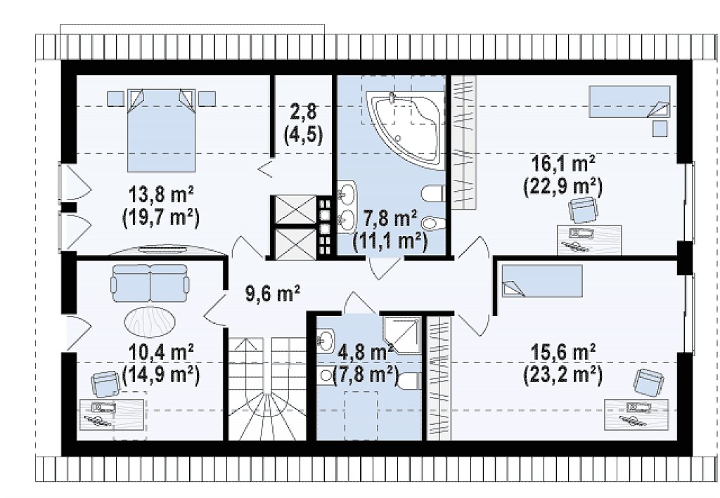 Второй этаж 113,3 м²