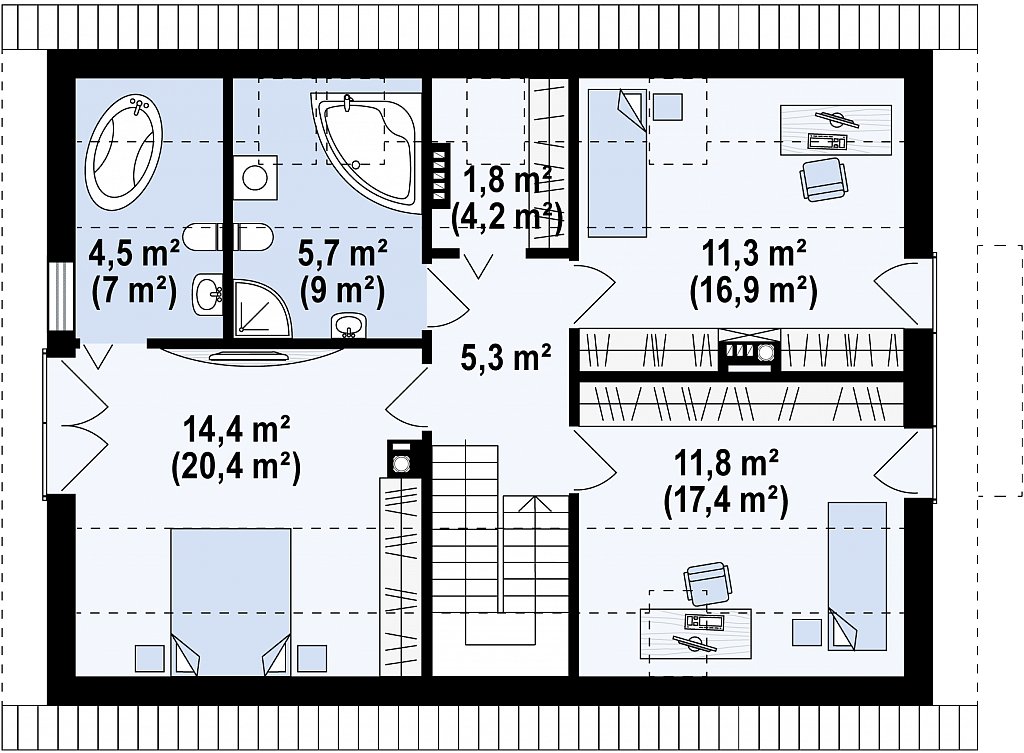 Второй этаж 81,6 м²