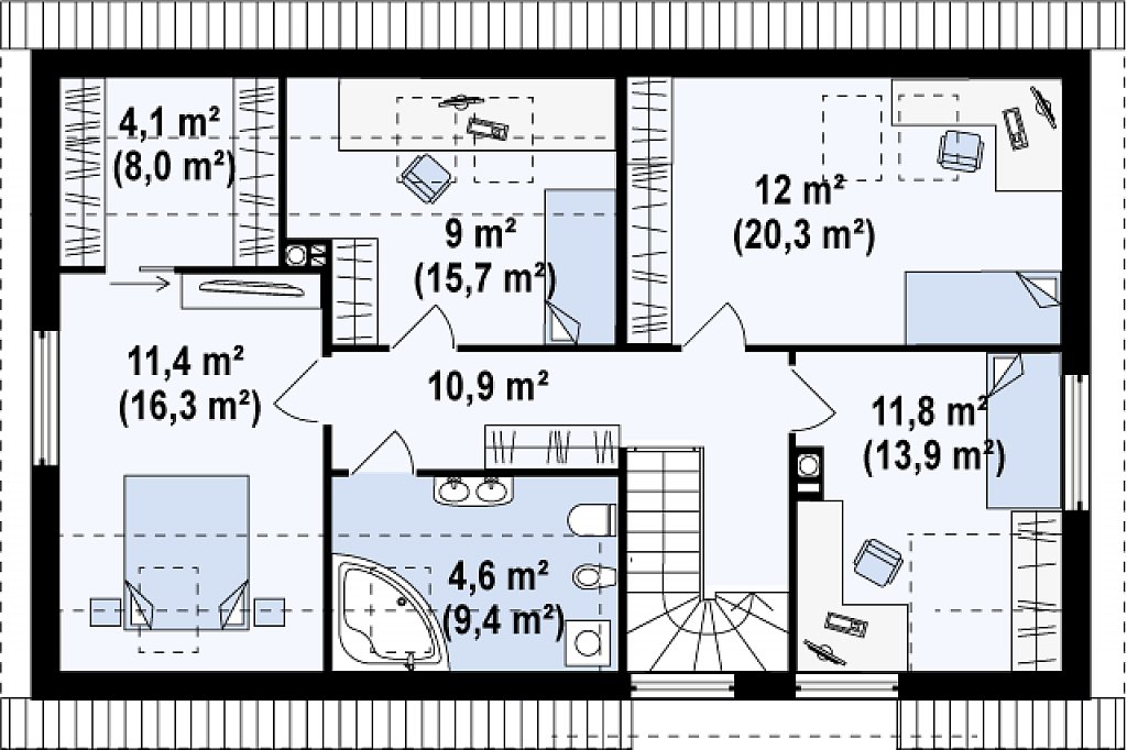 Второй этаж 94,5 м²