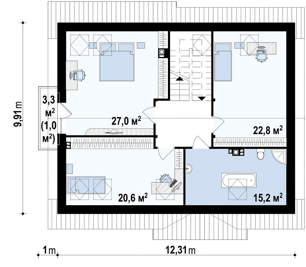 Второй этаж 93,2 м²