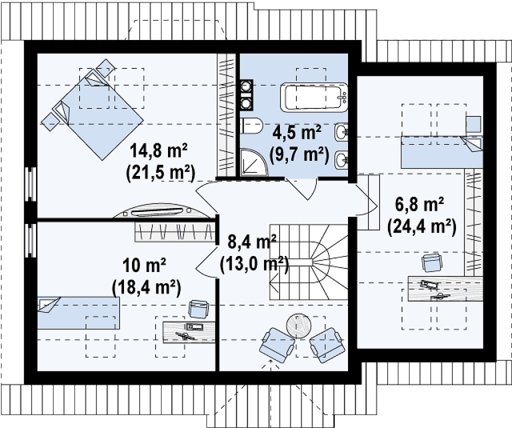 Второй этаж 87,0 м²