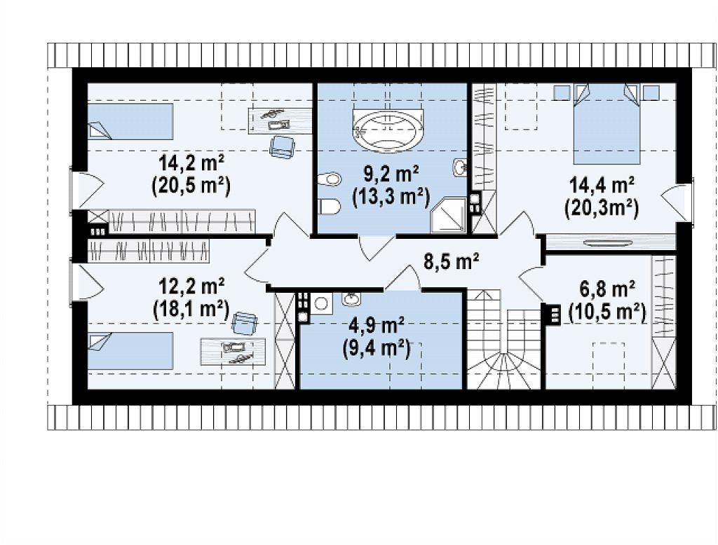 Второй этаж 100,5 м²